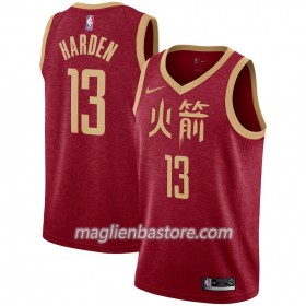 Maglia NBA Houston Rockets James Harden 13 2018-19 Nike City Edition Rosso Swingman - Uomo